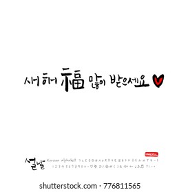 Handwritten calligraphy / New Year's Day greeting / Happy New Year - vector