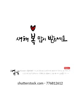 Handwritten calligraphy / New Year's Day greeting / Happy New Year - vector