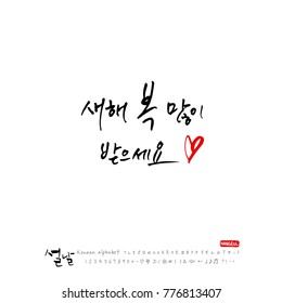 Handwritten calligraphy / New Year's Day greeting / Happy New Year - vector