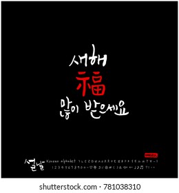 Handwritten calligraphy / New Year's Day greeting / Happy New Year - vector