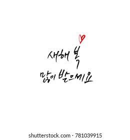 Handwritten calligraphy / New Year's Day greeting / Happy New Year - vector