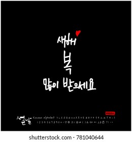 Handwritten calligraphy / New Year's Day greeting / Happy New Year - vector