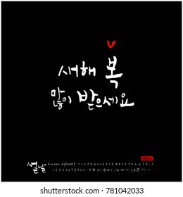 Handwritten calligraphy / New Year's Day greeting / Happy New Year - vector
