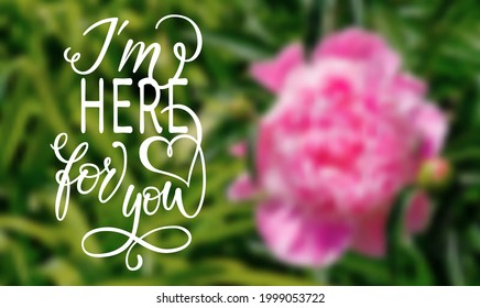 Handwritten calligraphy text for inspirational posters, concept of a cheer up note. Blurred background