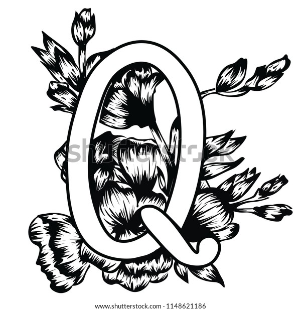Handwritten Funds Letter Q Floral Alphabet Inventory Vector picture regarding Letter Q Printable identified as Handwritten Money Letter Q Floral Alphabet Inventory Vector