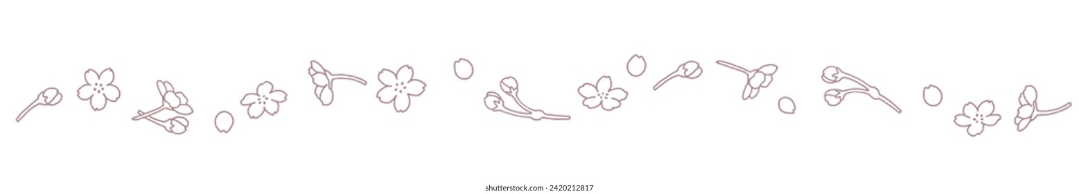 Handwritten cherry blossom ruled lines