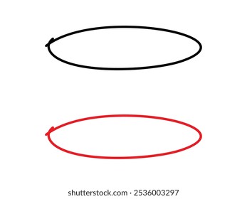 handwritten circle for marking text numbers and text vector illustration transparent background