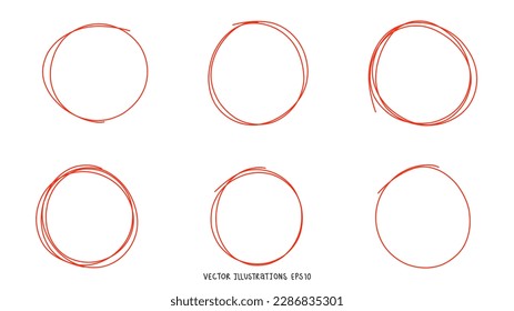 símbolo de círculo manuscrito, elementos dibujados a mano, diseño plano Moderno aislado en fondo blanco ,Ilustración vectorial EPS 10