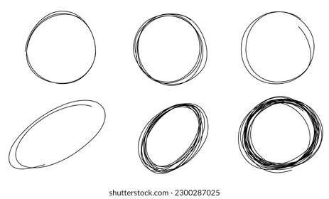 handwritten circle symbol ,hand drawn elements , flat Modern design isolated on white background ,Vector illustration EPS 10