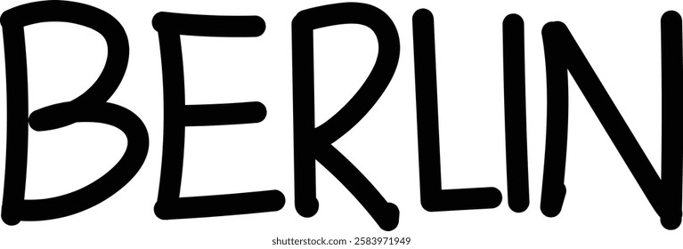 Handwritten City Name Berlin Typography