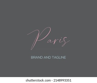 Handwritten city name. Hand-lettering calligraphy. Paris. Handmade vector Lettering.