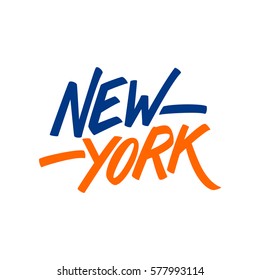 Handwritten city name New York. Calligraphic element for your design. Vector illustration.