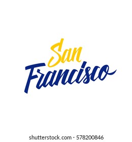 Handwritten city name San Francisco. Calligraphic element for your design. Vector illustration.