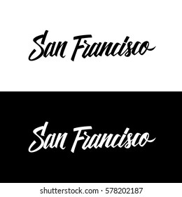 Handwritten city name San Francisco. Calligraphic element for your design. Vector illustration.