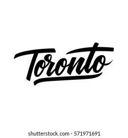 Handwritten city name Toronto. Calligraphic element for your design. Vector illustration.