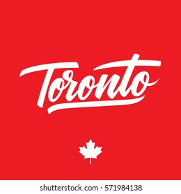 Handwritten city name Toronto. Calligraphic element for your design. Vector illustration.