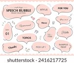 Handwritten cloud speech bubble frame set