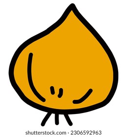handwritten color illustration of simple onion