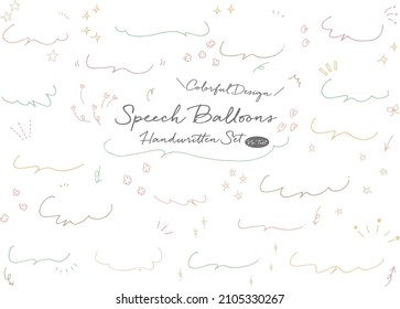 Handwritten Colorful Speech Balloon Set