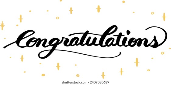 Handwritten "Congratulations" vector illustration lettering