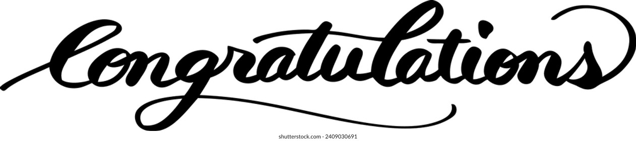 Handwritten "Congratulations" vector illustration lettering