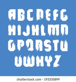 Handwritten contemporary vector uppercase letters, doodle hand-painted alphabet.