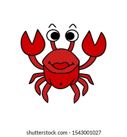 Сolorful handwritten crab, vector illustration