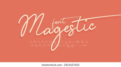 Handwritten cursive typeset, elegant calligraphic letter set, tender font. Elegant majestic alphabet for enchanting wedding typographic design. Vector typeset