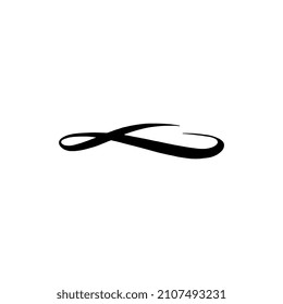 Handwritten curved stroke underline lettering element, hand drawn vector illustration isolated on white background. Typography stroke marker or pen drawing highlight.