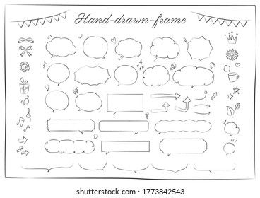 Handwritten cute speech bubble set