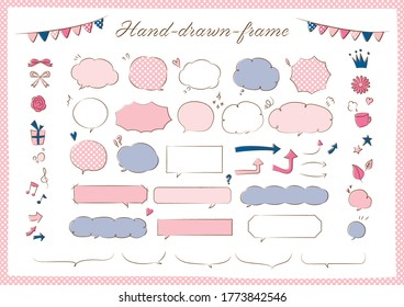 Handwritten cute speech bubble set