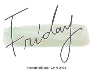 Handwritten day of the week icon. Friday.