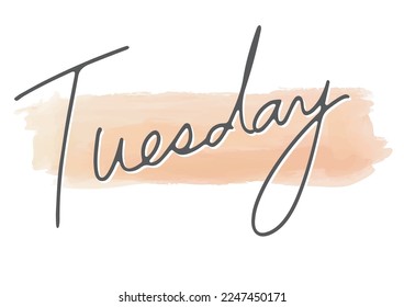 Handwritten day of the week icon. Tuesday.