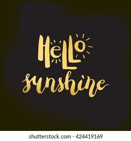 Handwritten design element. Text lettering of an inspirational phrase "Hello". Quote Typographical Poster Template, vector design. Hand drawn brush calligraphy poster.