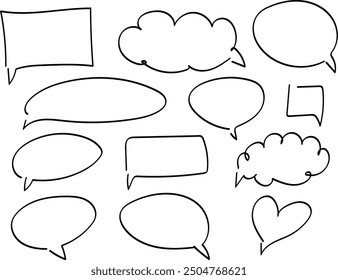 Handwritten, dialog form set on white background