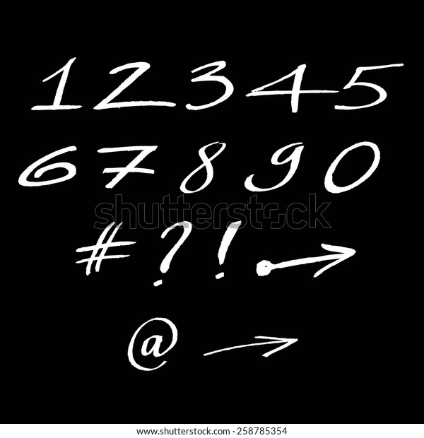 Handwritten Digits Symbols Set Vector Stock Vector (Royalty Free ...