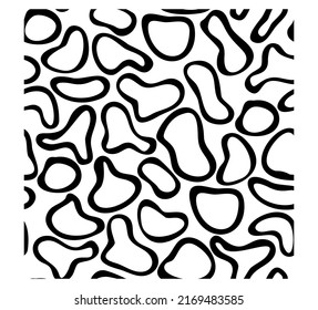 Handwritten doodle rounded shapes seamless pattern. Lines and shapes. Handwritten marker design elements on white background.