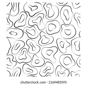 Handwritten doodle rounded shapes seamless pattern. Lines and shapes. Handwritten marker design elements on white background.