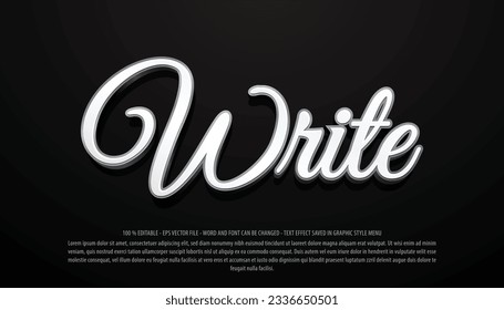 Handwritten editable text effect with 3d style use for logo and business brand
