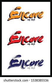 Handwritten Encore un fois (once again in French) Text with Stress Ornament - Vector