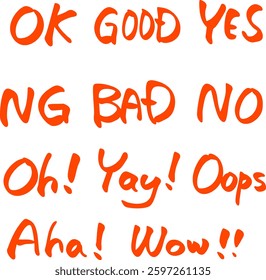 Handwritten English Exclamations and Yes_No Set
