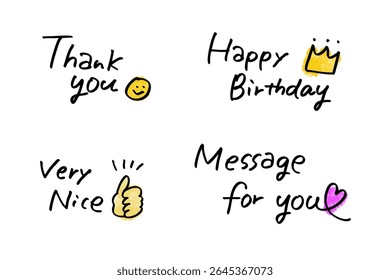 Handwritten English Messages – Thank You, Birthday, and More