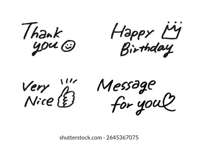 Handwritten English Messages – Thank You, Birthday, and More