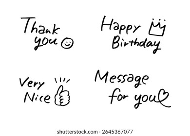 Handwritten English Messages – Thank You, Birthday, and More