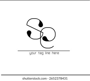 Handwritten ES Logo – Artistic Calligraphy Letters E and S Emblem