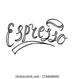 Handgeschriebener Espresso-Text. Moderne handgezeichnete Kalligraphie. Text für Entwurf und Vorlage. Vektor-Abbildung