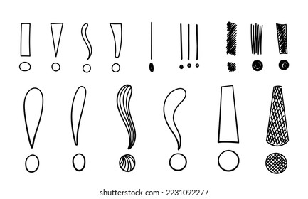 Handwritten exclamation mark bundle. Perfect for lettering and illustrations.