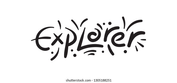 handwritten explorer logo concept