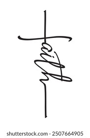 Handwritten faith cross, Vector cross