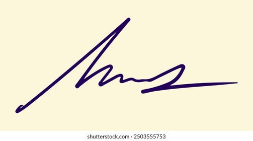 Handwritten fake autograph. Fictitious vector signature for signing documents on white background